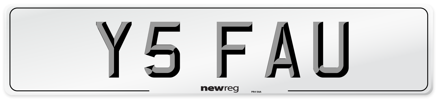 Y5 FAU Number Plate from New Reg
